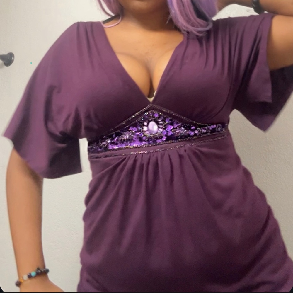 Purple y2k styled top